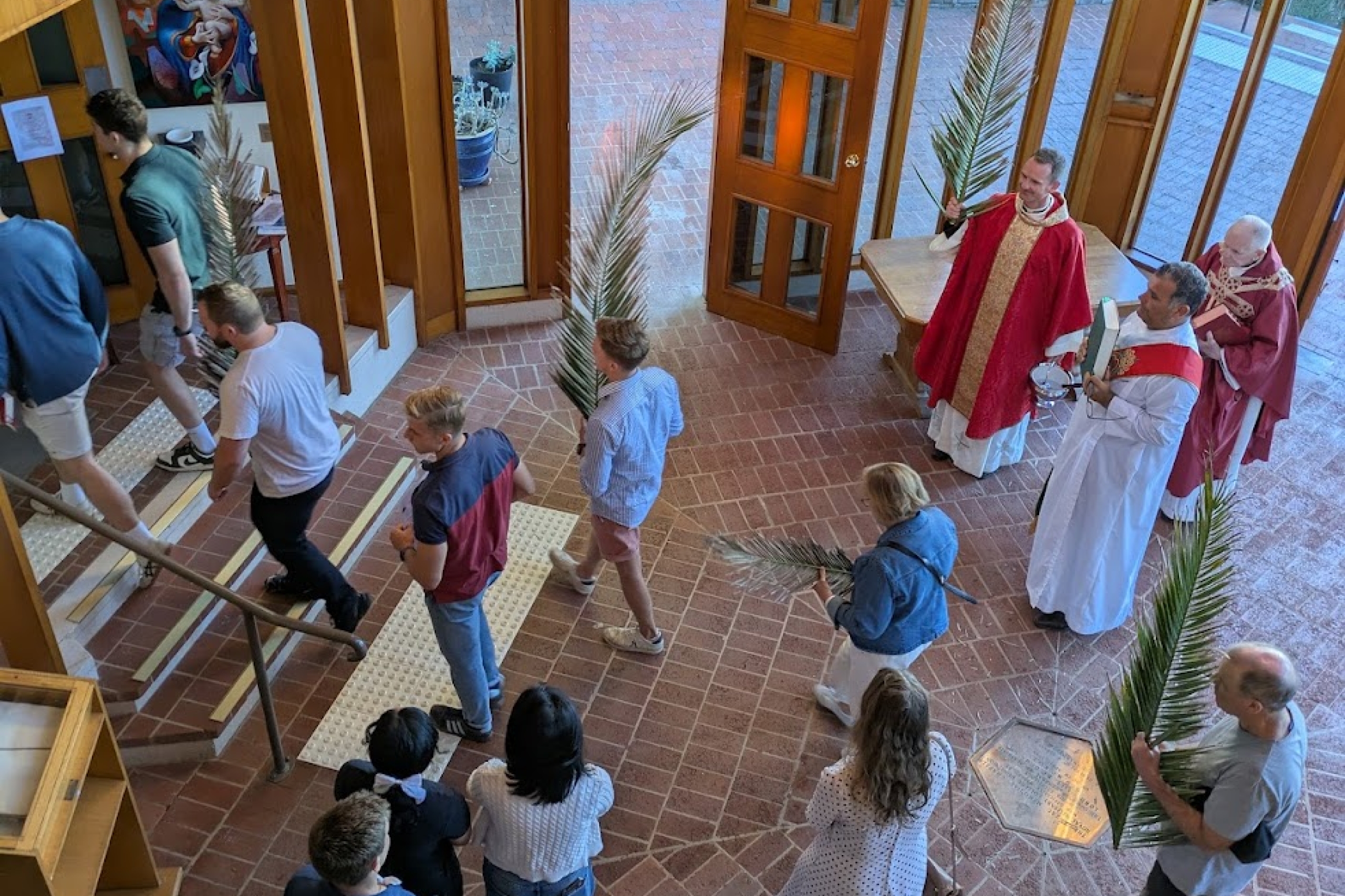 Palm Sunday 2026 procession in the foyer