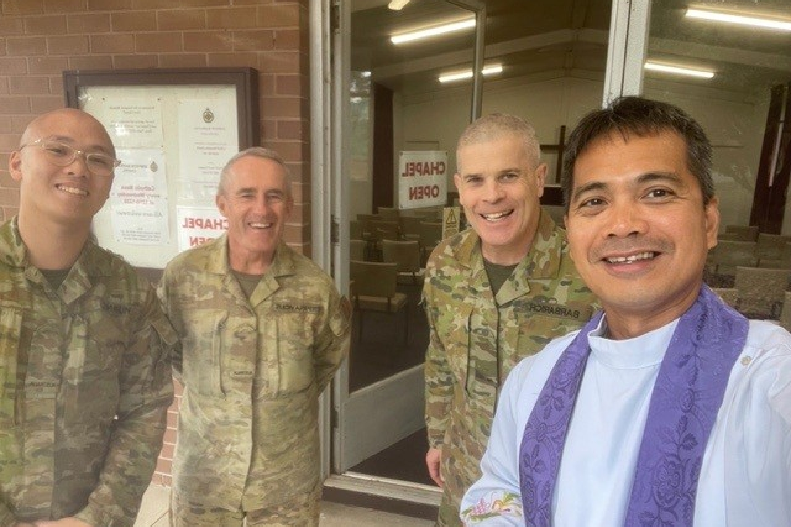 Fr Joel at Simpson Barracks