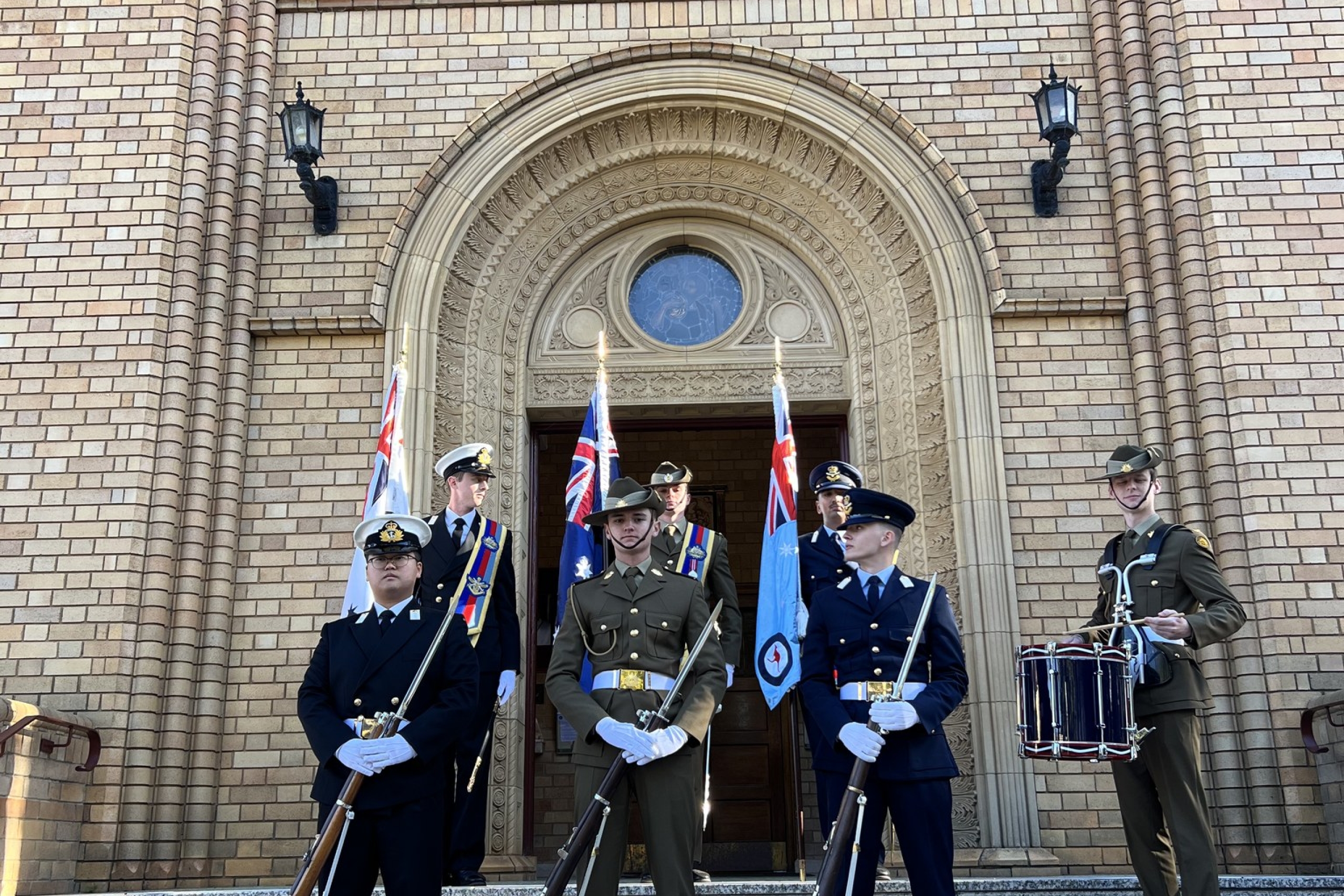 catafalque party 2026 outside St Christophers Cathedral