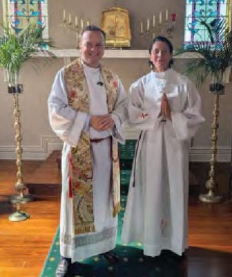 Sonia Lopez helping prepare for Sunday Liturgy